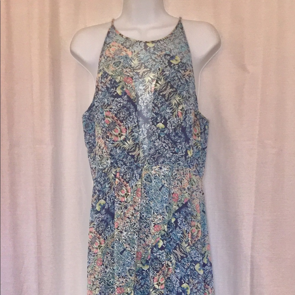 BCBGENERATION Floral Print Sheer Maxi Dress